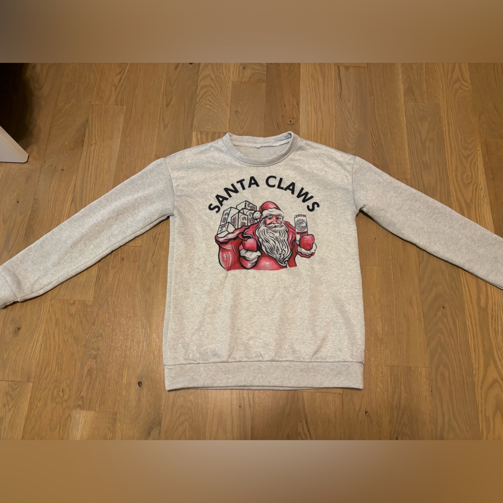 Santa claws ugly Christmas sweater crewneck size medium